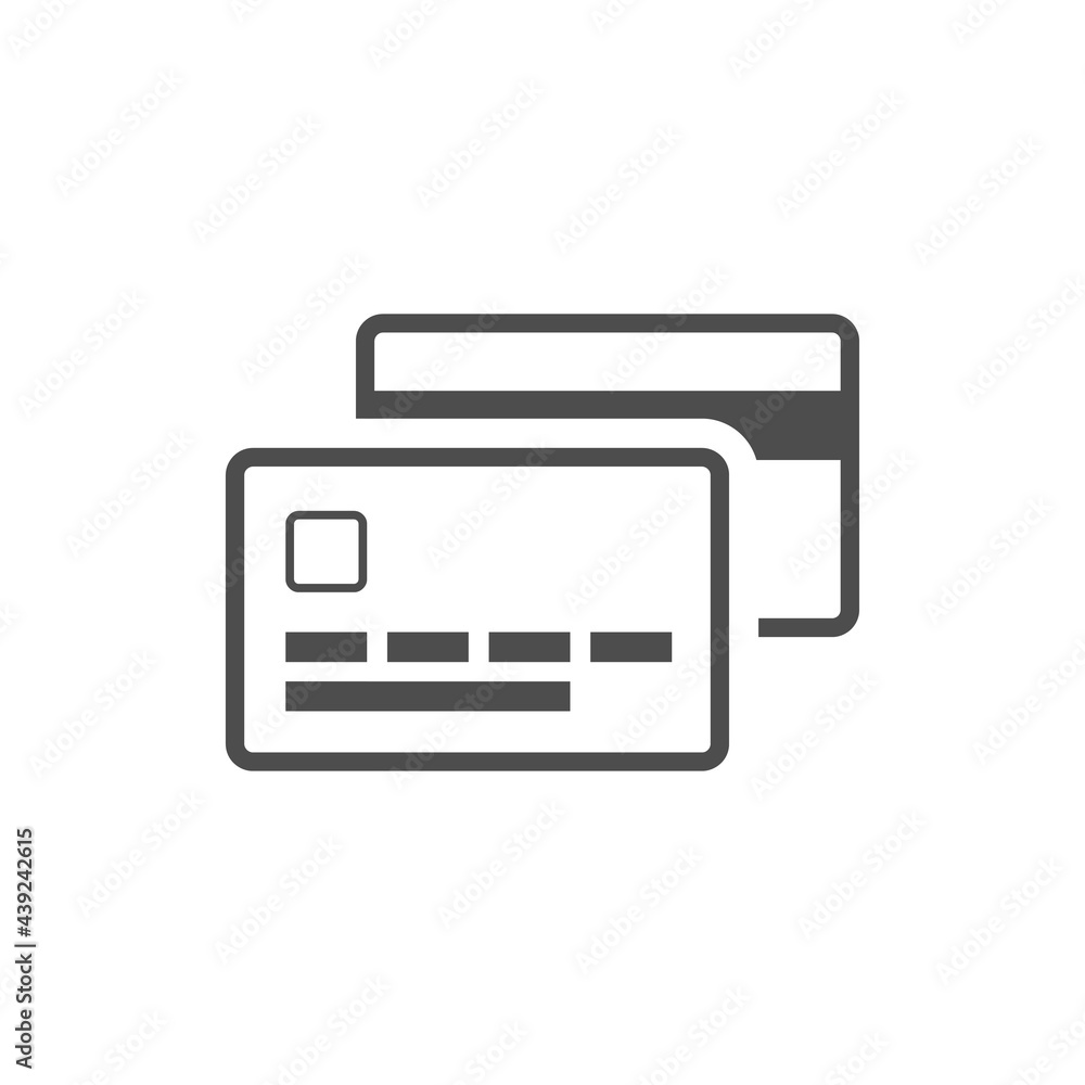 Two sides of credit card, finance, money and banking line style vector icon. Single isolated sign. Two sides of credit card, finance, money and banking line style vector icon. Single isolated sign.