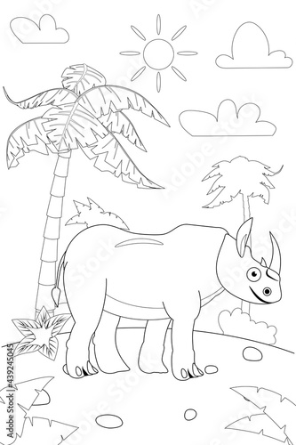 Photography Jungle, Africa safari animal camel coloring book edicational illustration for children