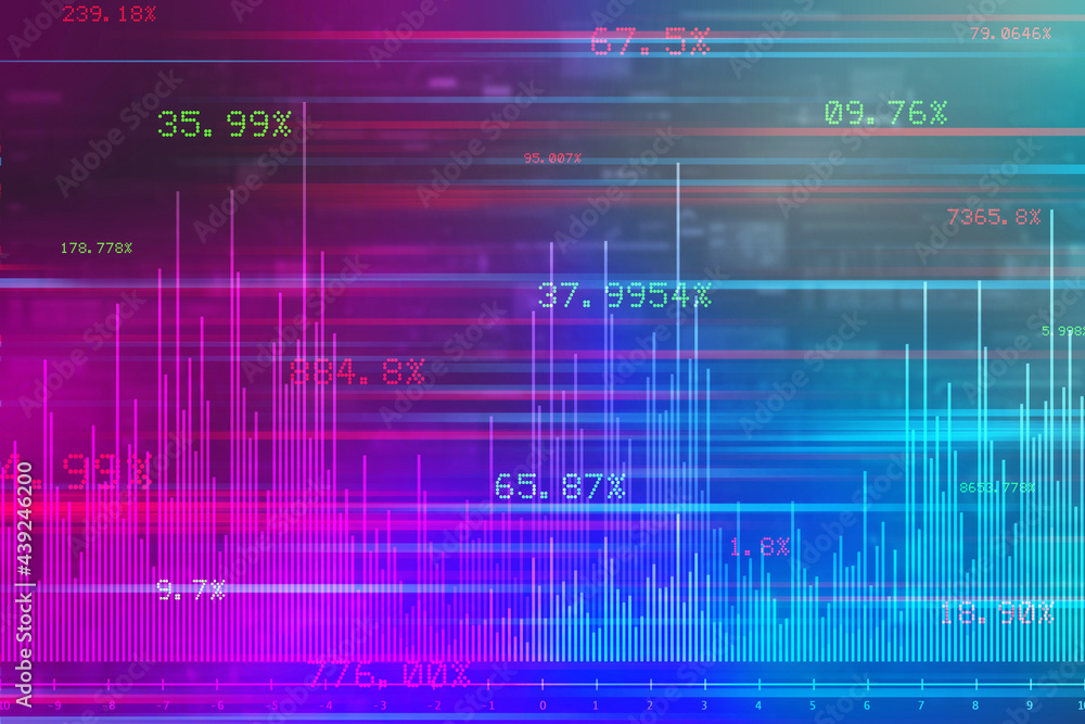 Financial chart with uptrend line graph and bar chart on abstract business background. Financial chart with uptrend line graph and bar chart on abstract business background.