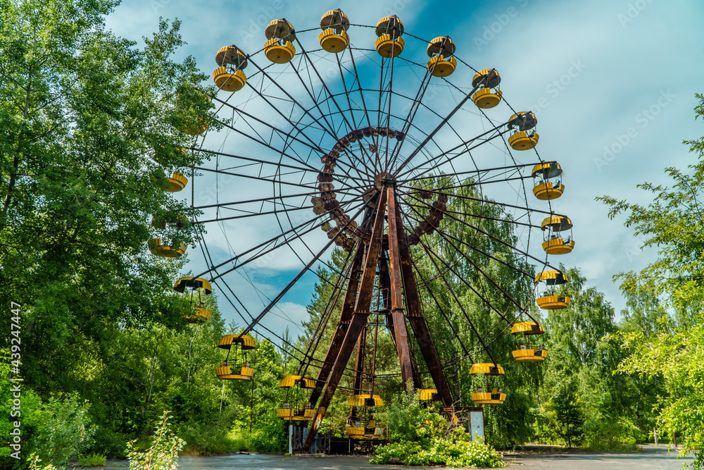 The abandoned ferris wheel in Pripyat, Ukraine inside Chernobyl Exclusion zone