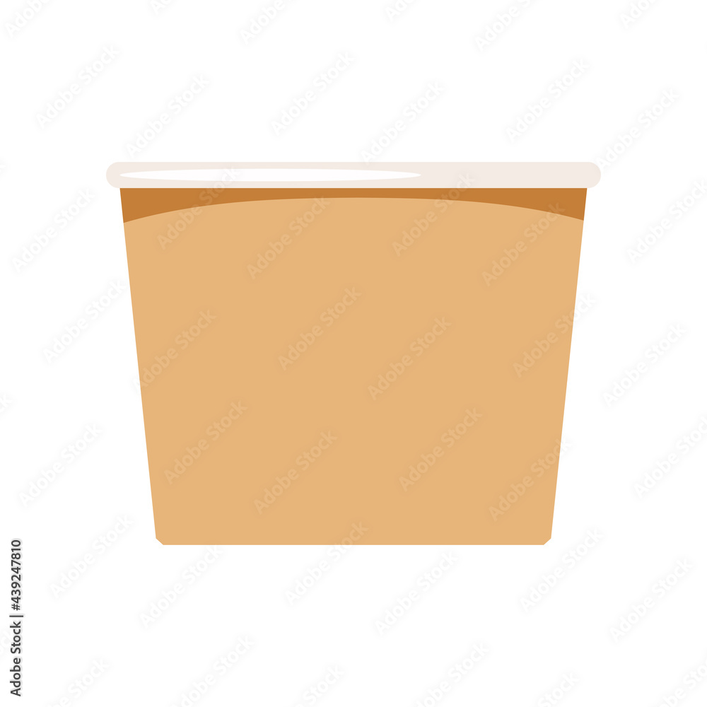 Paper cup container blank for ice cream or takeaway fast food isolated ...