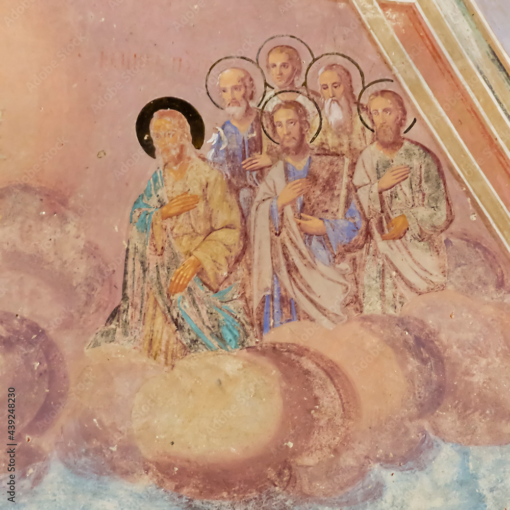 painting on the walls of the abandoned church painting on the walls of the abandoned church