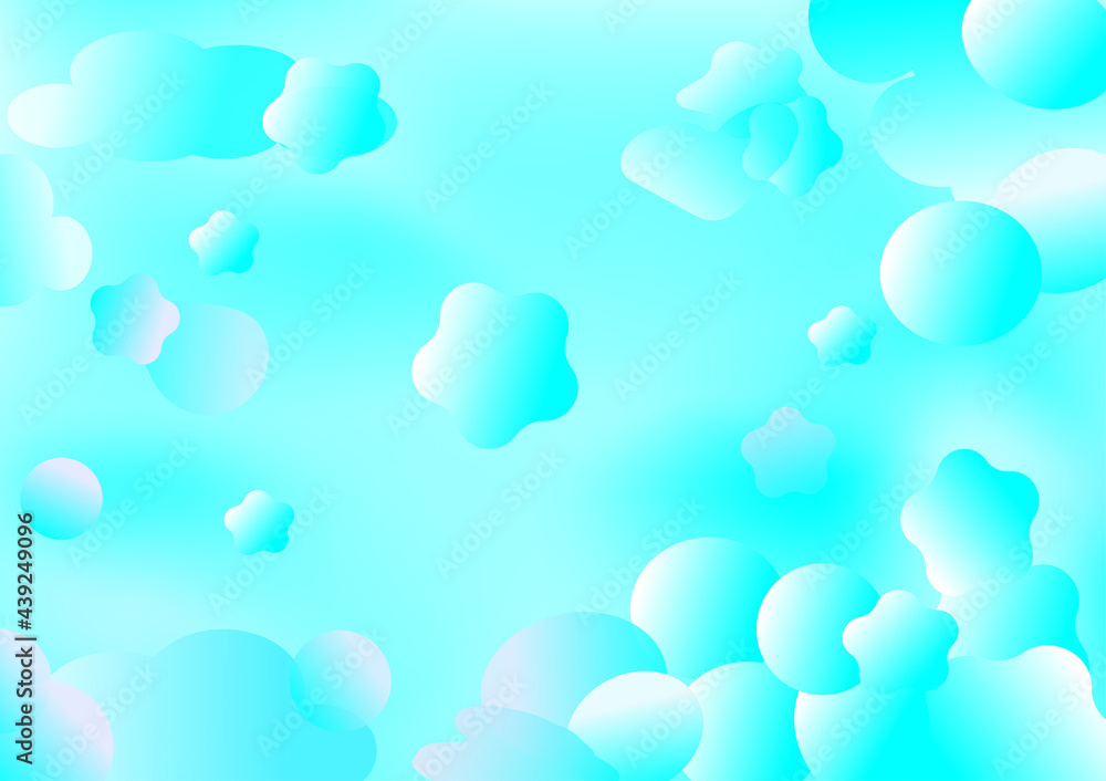 Abstract bokeh bubbles balloon light circle shape blue sky cloud backgrounds wallpaper decoration element object pattern digital design vector illustration EPS10