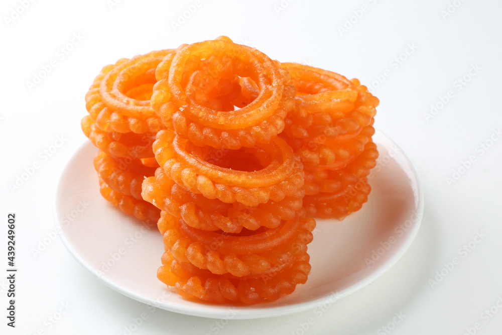 Foto de Jalebi or Jilbi or imarati, indian sweet food fried in pure