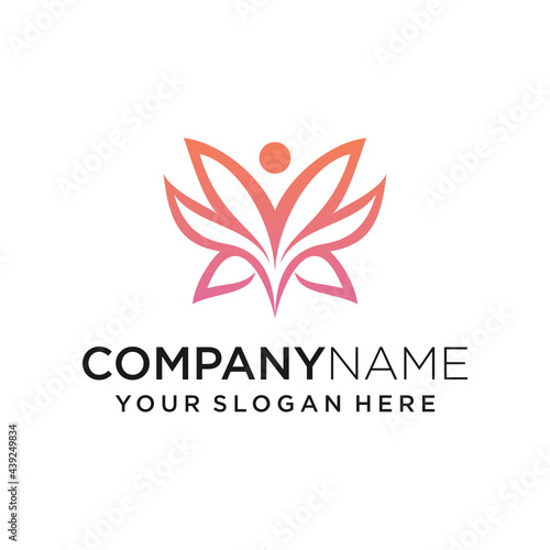 Flower people ecology spa logo Royalty Vector image design