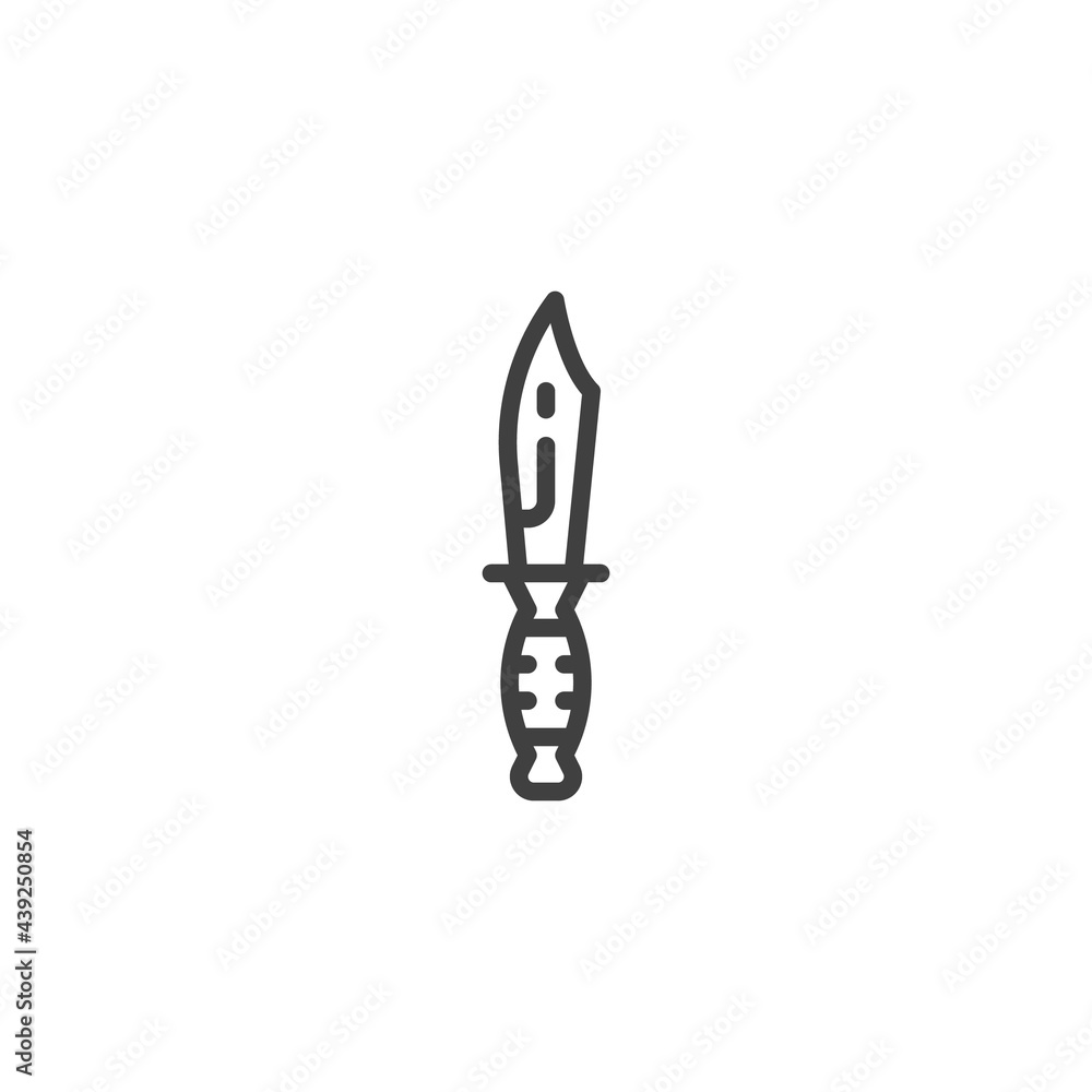 Military knife line icon Military knife line icon