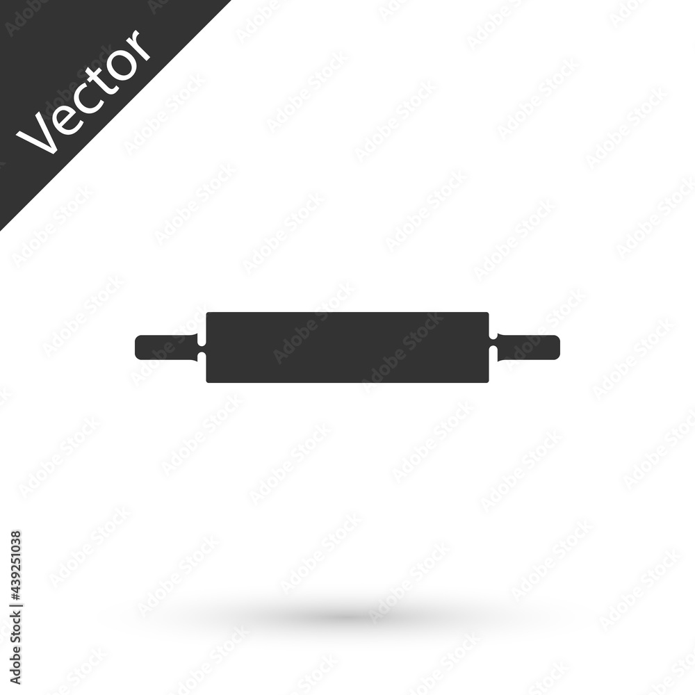 Grey Rolling pin icon isolated on white background. Vector Grey Rolling pin icon isolated on white background. Vector