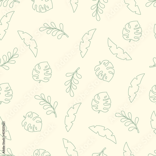 seamless pattern summer with tropical leaves 