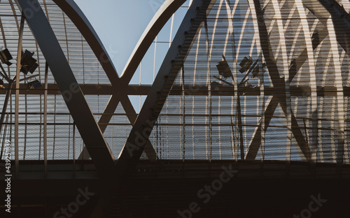 Detail of a bridge on the river of Madrid, Spain photo