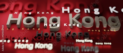 Canvas Print Abstract Hong Kong 3D TEXT Rendered Poster (3D Artwork)