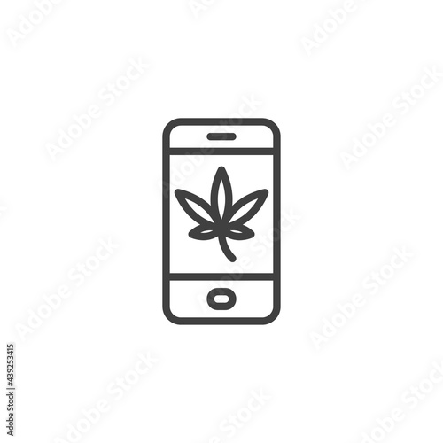 Online cannabis shop line icon