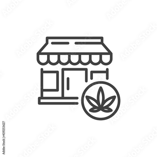 Cannabis store line icon