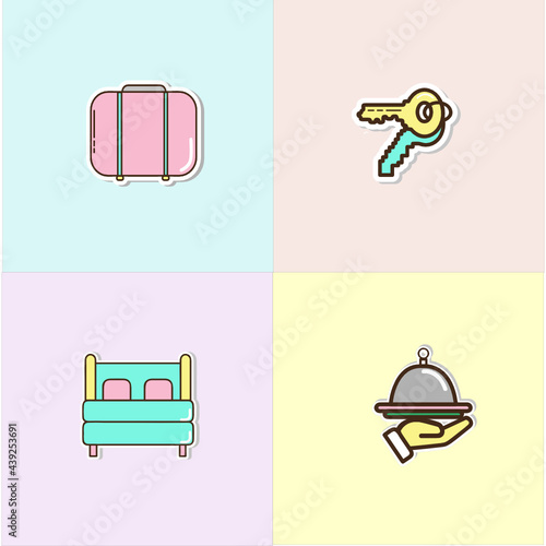 set of icons for hotel