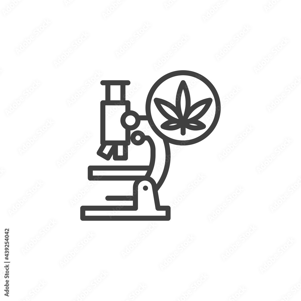 Medical cannabis research line icon