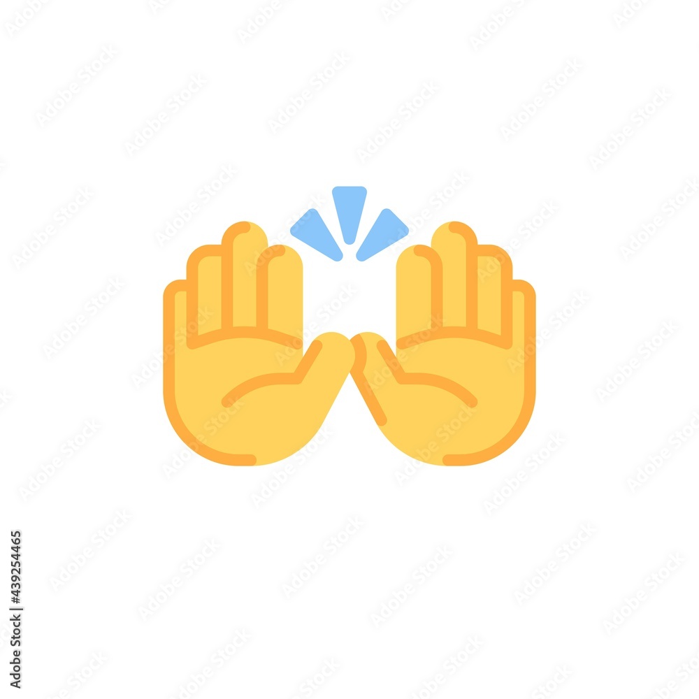 Fototapeta premium Two hands giving a high five flat icon