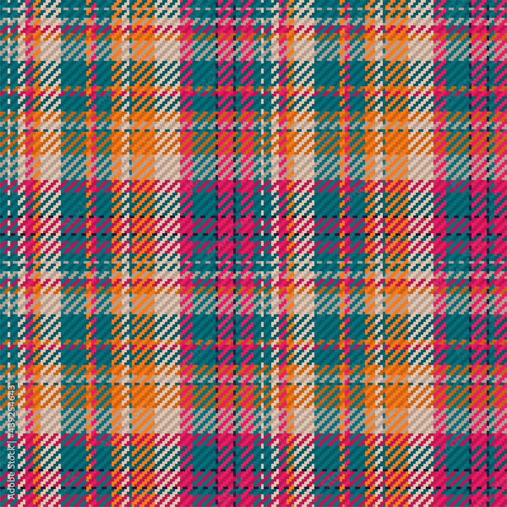 Seamless pattern of scottish tartan plaid. Repeatable background with check fabric texture. Vector backdrop striped textile print.