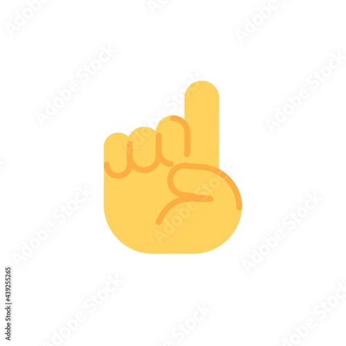 Index pointing up emoji flat icon