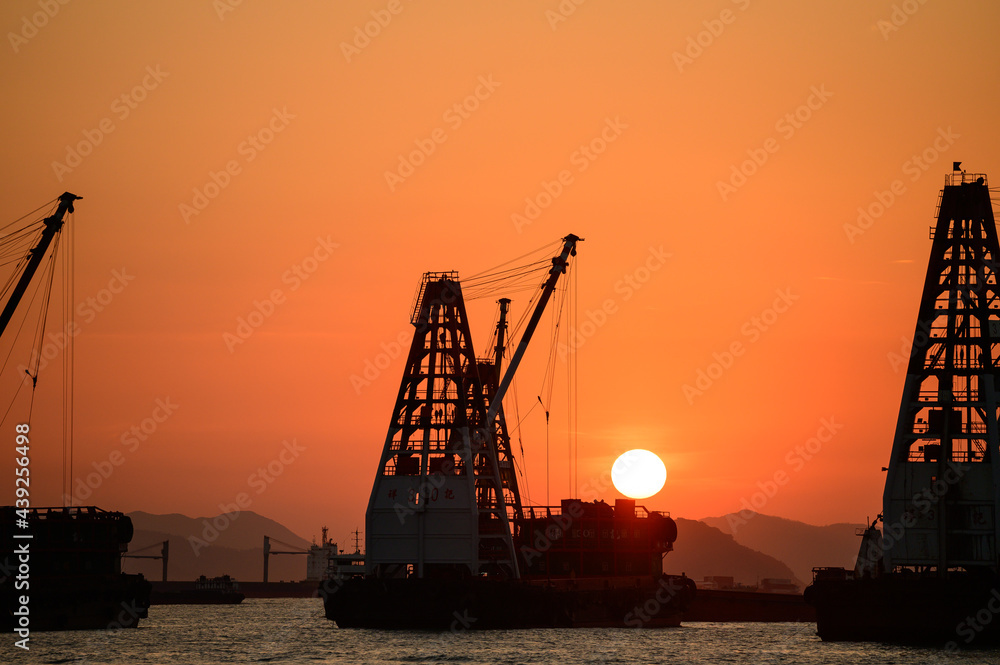 Obraz premium Sunset in Hong Kong