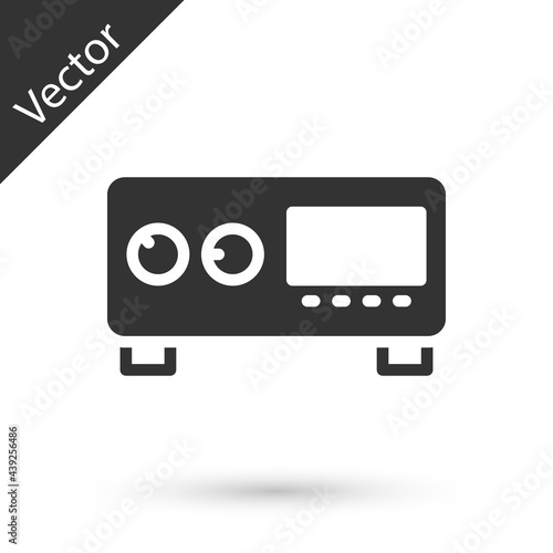 Grey Guitar amplifier icon isolated on white background. Musical instrument. Vector