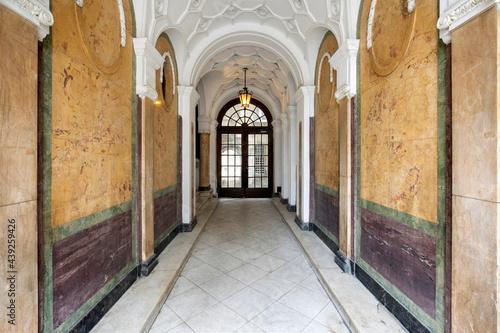 Apartment interior entrance corridor with tiled floor © rilueda