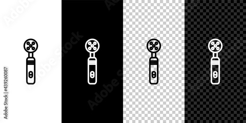 Set line Electric toothbrush icon isolated on black and white background. Medical instrument. Vector Illustration