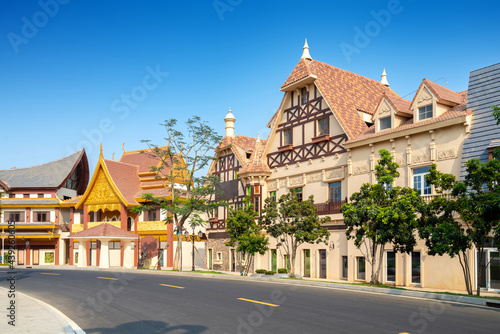 The exotic architecture on Haihua Island, Hainan, China.