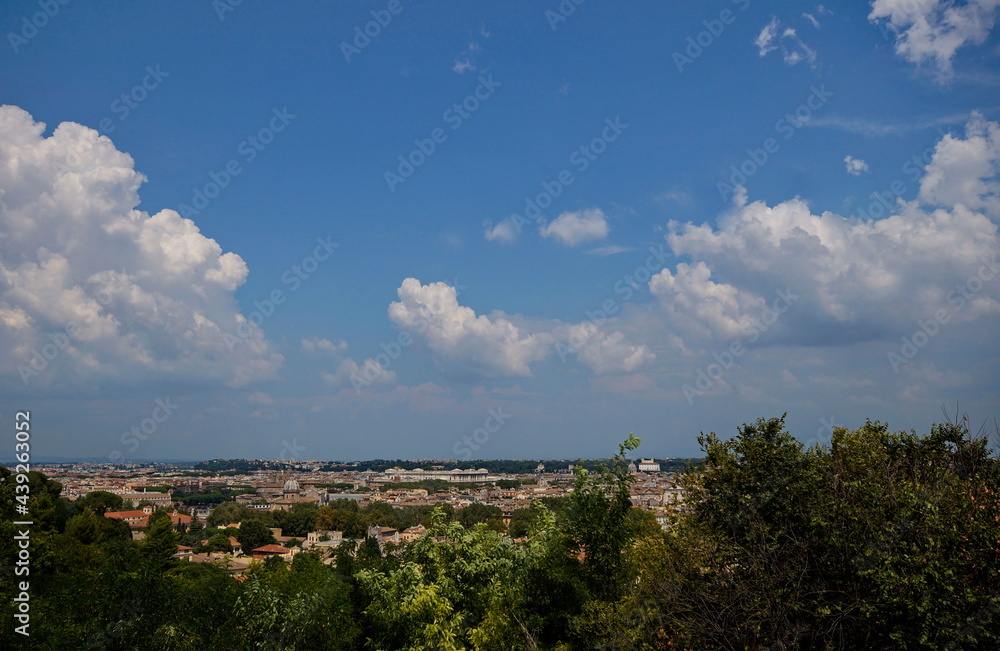 View of the city of Rome from Passeggiata del Gianicolo