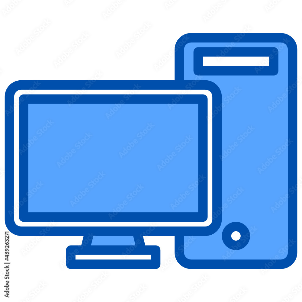 PC computer blue style icon PC computer blue style icon