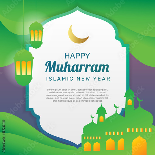 Gradient happy muharram illustration. - Vector.