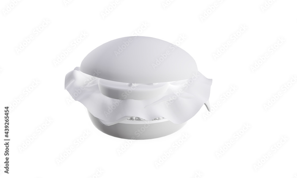 White burger isolated. 3d render White burger isolated. 3d render