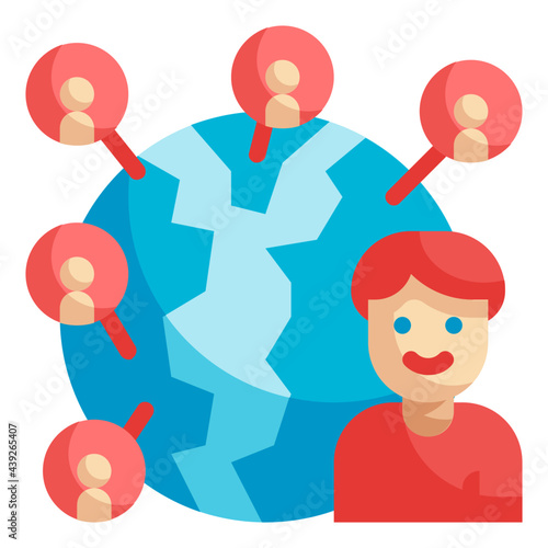 worldwide flat icon