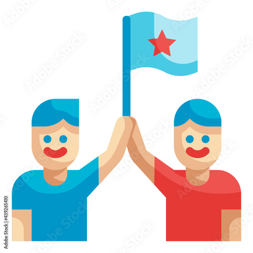 win flat icon