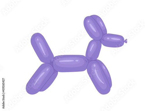 Cute childish dog toy from twisted helium balloon. Glossy latex animal from b...