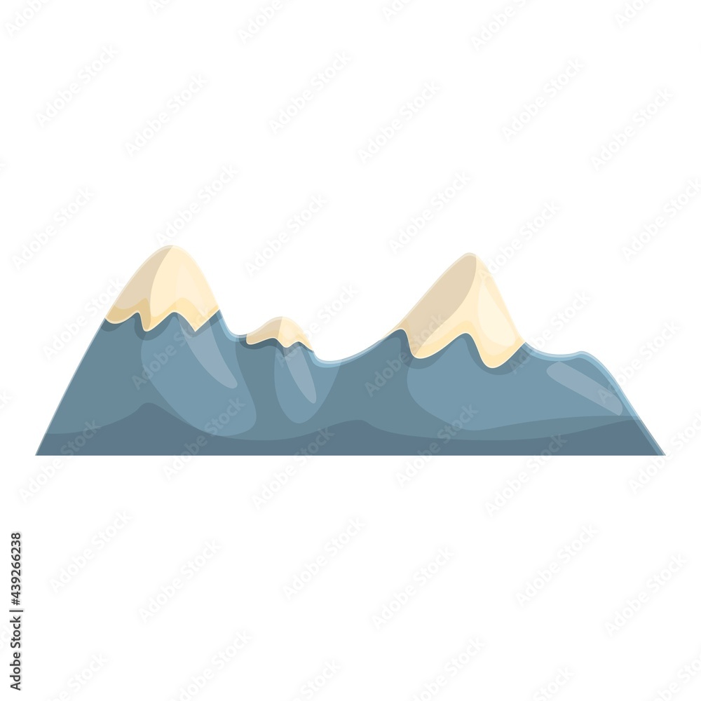 Mountains icon. Cartoon of Mountains vector icon for web design isolated on white background Mountains icon. Cartoon of Mountains vector icon for web design isolated on white background
