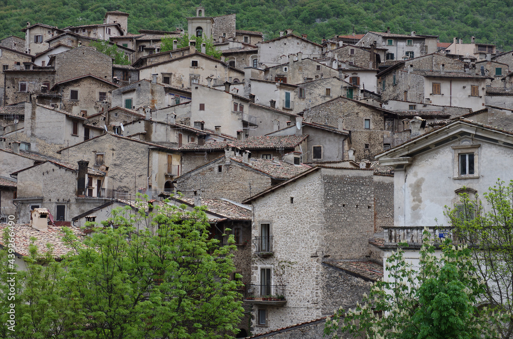 The characteristic houses of the ancient village of Scanno - Abruzzo - Italy