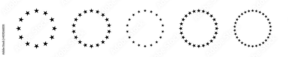 star in circle isolated on white background vector illustration. stars in round circular emblem      ------