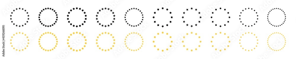 star in circle isolated on white background vector illustration. stars in round circular emblem      ------