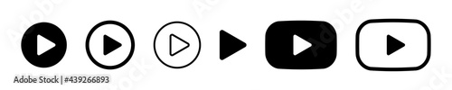 Fotografie, Obraz play button icon vector symbol. music video start sign.
