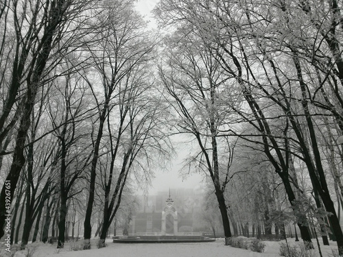 Mirror Stream Fountain in Kharkiv at winter