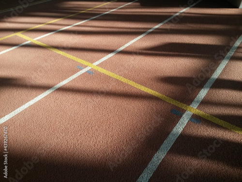 Sports arena lines at the sunset