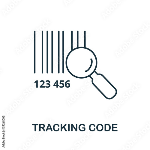 Tracking Code line icon. Simple outline illustration from e-commerce collection. Creative Tracking Code icon for web design, templates, infographics and more