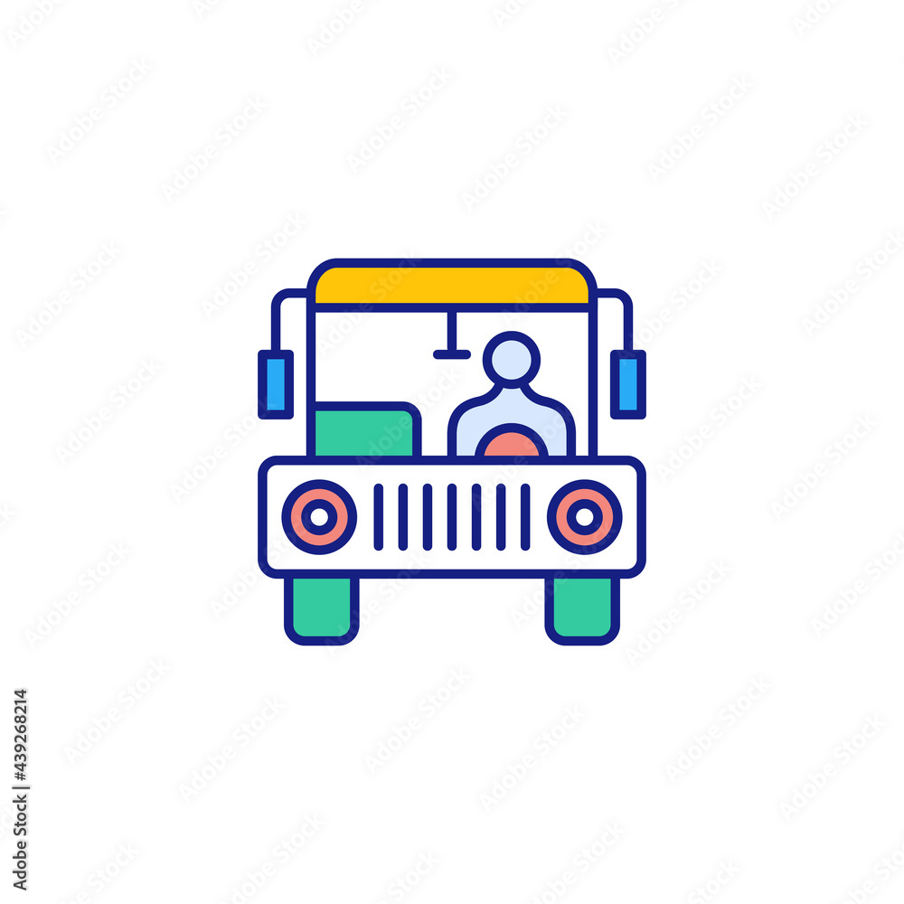 School Bus icon in vector. Logotype