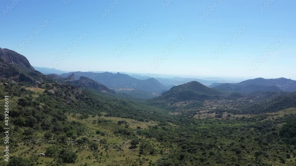 AERIAL - Mountains and Sierra of Cadiz, Andalusia, Spain, wide shot rising AERIAL - Mountains and Sierra of Cadiz, Andalusia, Spain, wide shot rising