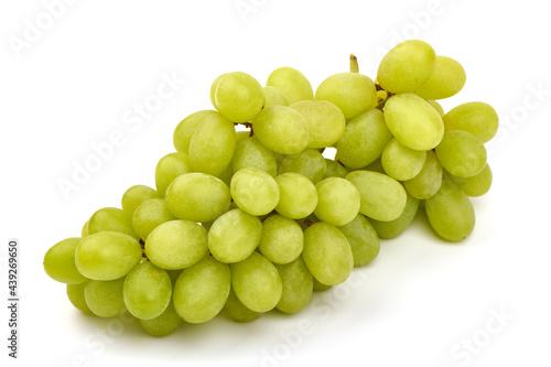Fresh green grape  isolated on white background. High resolution image.