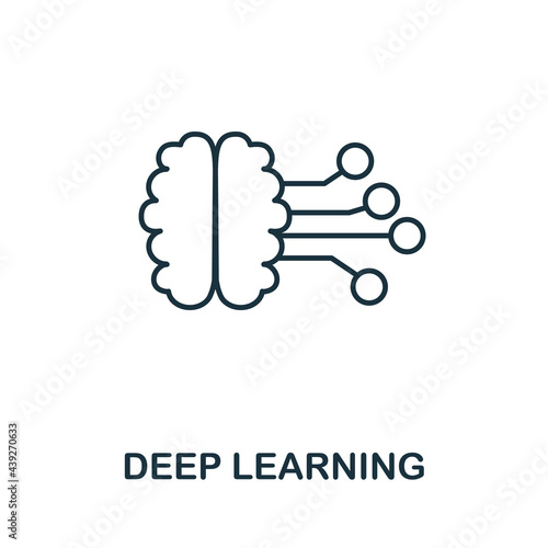 Deep Learning line icon. Creative outline design from artificial intelligence icons collection. Thin deep learning icon for infographics and banner