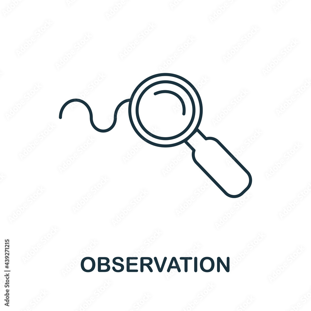 Observation line icon. Creative outline design from artificial intelligence icons collection. Thin observation icon for infographics and banner Observation line icon. Creative outline design from artificial intelligence icons collection. Thin observation icon for infographics and banner