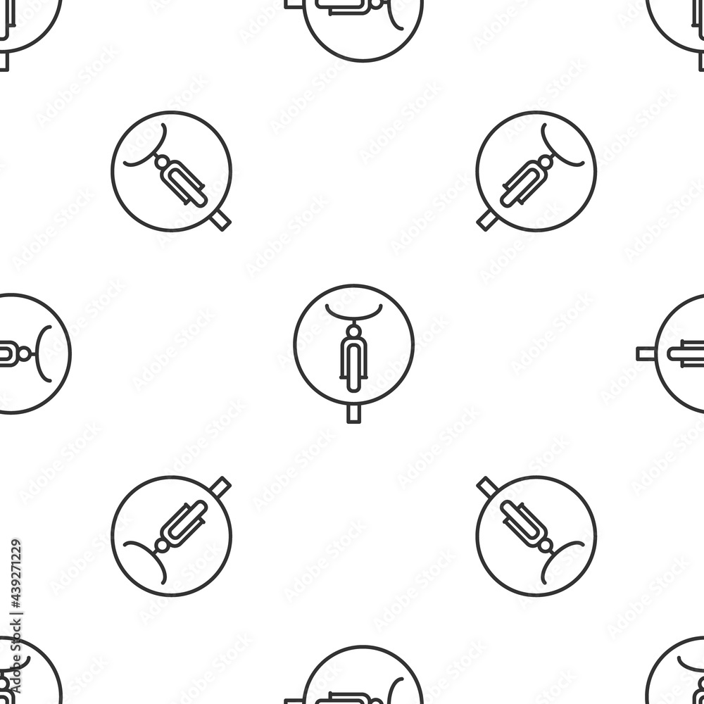 Grey line Bicycle icon isolated seamless pattern on white background. Bike race. Extreme sport. Sport equipment. Vector Grey line Bicycle icon isolated seamless pattern on white background. Bike race. Extreme sport. Sport equipment. Vector