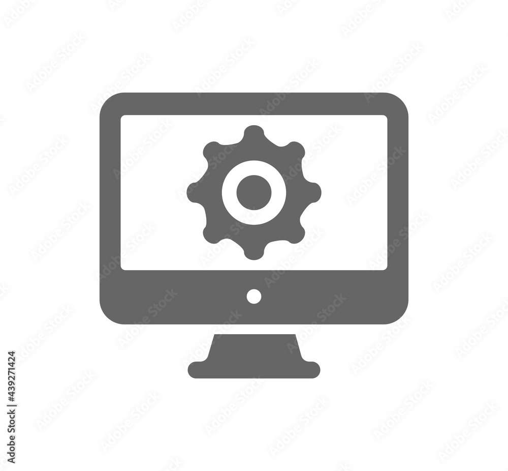 Computer, monitor screen line vector icon set Computer, monitor screen line vector icon set