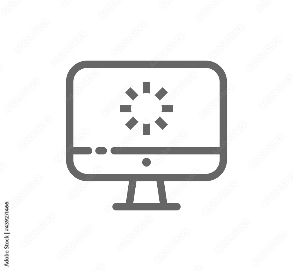 Computer, monitor screen line vector icon set Computer, monitor screen line vector icon set