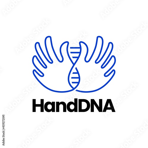 hand dna logo vector icon illustration